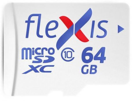 Карта памяти microSDXC Flexis, 64 Гб, UHS-I Class 10 U1, без адаптера