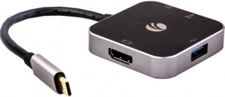 VCOM CU457 Адаптер USB3.1 Type-CM-->HDMI+USB3.0+PD charging, TF, Aluminum Shell, VCOM <CU457>