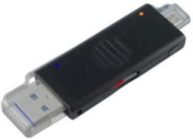 OTG / USB 3.0 Card Reader and Power & Sync KeyChain Adapter (FG-UCR01A-1AB-BU01)