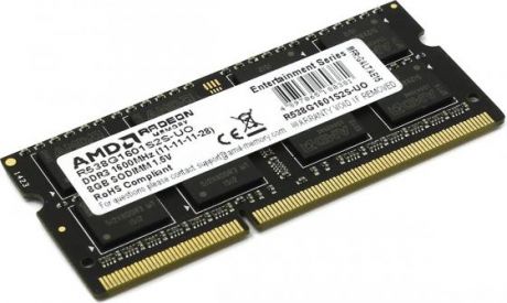 Оперативная память для ноутбука 8Gb (1x8Gb) PC3-12800 1600MHz DDR3 SO-DIMM CL11 AMD R538G1601S2S-UO