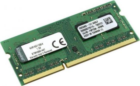 Модуль памяти DDR3 SODIMM 4Гб 1600MHz Non-ECC 1Rx8 CL11, Kingston