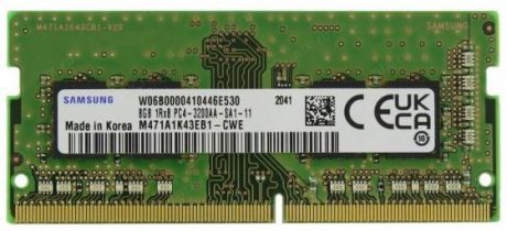 Оперативная память для ноутбука 8Gb (1x8Gb) PC4-25600 3200MHz DDR4 SO-DIMM CL22 Samsung M471A1K43EB1-CWED0