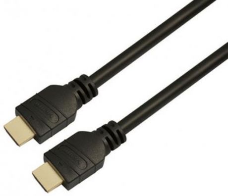 Кабель видео LAZSO WH-111 HDMI (m)/HDMI (m) 5м. Позолоченные контакты черный