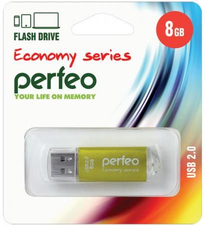 Флешка 8Gb Perfeo E01 USB 2.0 золотистый PF-E01Gl008ES