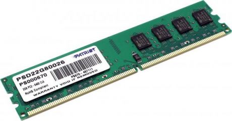 Оперативная память 2Gb (1x2Gb) PC2-6400 800MHz DDR2 DIMM CL6 Patriot PSD22G80026