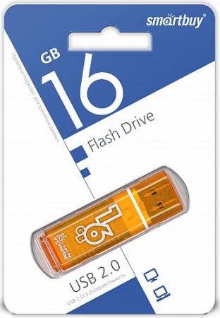 Флешка 16Gb Smart Buy Glossy USB 2.0 оранжевый SB16GBGS-Or