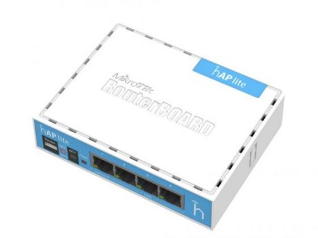 Беспроводной маршрутизатор MikroTik hAP lite 802.11bgn 300Mbps 2.4 ГГц 3xLAN белый RB941-2nD