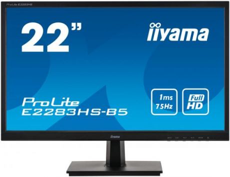 Монитор 22" iiYama E2283HS-B5 черный TN 1920x1080 250 cd/m^2 1 ms HDMI DisplayPort VGA Аудио