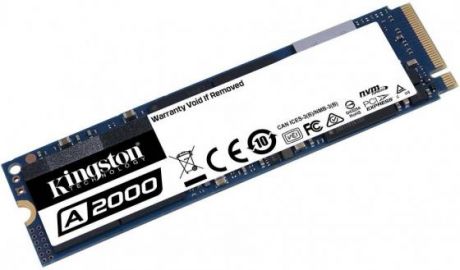 Твердотельный накопитель SSD M.2 250 Gb Kingston A2000 Read 2000Mb/s Write 1100Mb/s 3D NAND TLC SA2000M8/250G
