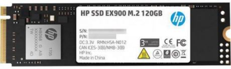 Твердотельный накопитель SSD M.2 120 Gb HP EX900 Read 1900Mb/s Write 650Mb/s TLC 2YY42AA