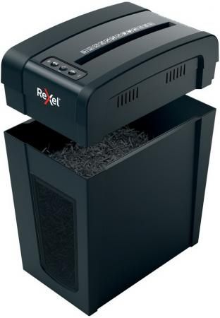 Шредер Rexel Secure X10-SL черный (секр.P-4)/перекрестный/10лист./18лтр./скрепки/скобы