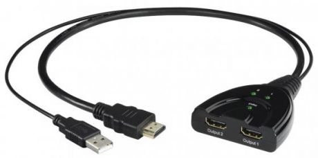 Адаптер Hama Распределитель H-121776 00121776 HDMI USB 0.07м черный