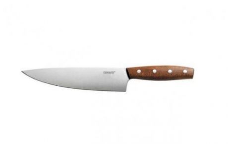 Нож кухонный Fiskars Norr (1016478) стальной универсальный лезв.200мм прямая заточка коричневый