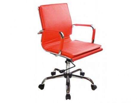 Кресло Buro CH-993-Low/Red низкая спинка крестовина хром кожа красный