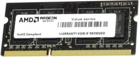 8GB AMD Radeon™ DDR3 1333 SO DIMM R3 Value Series Black R338G1339S2S-U Non-ECC, CL9, 1.5V, RTL (182767)