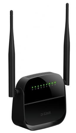 Беспроводной маршрутизатор ADSL D-Link DSL-2750U/R1A 802.11bgn 300Mbps 2.4 ГГц 4xLAN USB черный