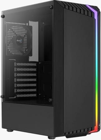 Корпус AeroCool Bionic-G-BK-v1 (ATX, Glass Window, RGB, USB3.0 x2, USB2.0 x1, 120mm Black Fan x1)