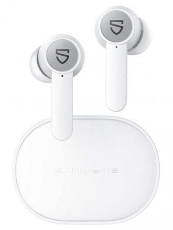 Наушники SoundPEATS TWS Q, AB1532, Bluetooth 5.0, 300мАч,d10мм, IPX5, белый