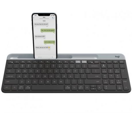 Клавиатура беспроводная Logitech Slim Wireless Bluetooth Multi-Device Keyboard K580 USB + Bluetooth черный