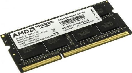 Оперативная память для ноутбука 8Gb (1x8Gb) PC3-12800 1600MHz DDR3L SO-DIMM CL11 AMD R538G1601S2SL-U