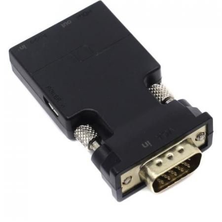Переходник HDMI VGA VCOM Telecom CA337 круглый черный