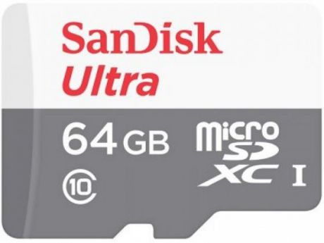 Флеш карта microSDHC 64Gb Class10 Sandisk SDSQUNR-064G-GN3MN Ultra Light w/o adapter