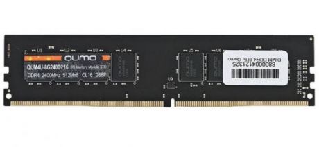 Оперативная память 8Gb (1x8Gb) PC4-19200 2400MHz DDR4 DIMM CL16 QUMO QUM4U-8G2400P16