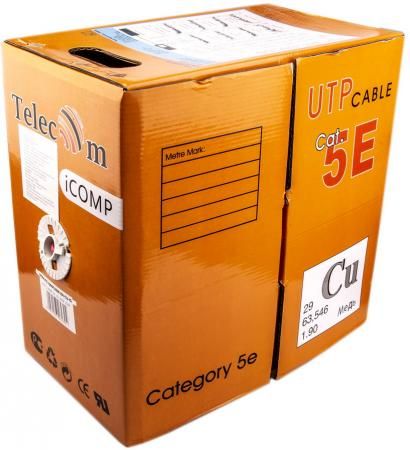 Кабель Telecom CU UTP LSZH 4 пары кат. 5e <UTP4-TC1000C5EN-CU-ZH-IS enlarge PVC> (бухта 305м)