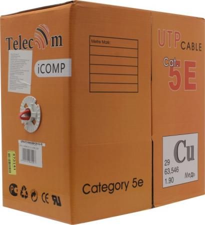 Кабель Telecom CU UTP LSZH 4 пары кат. 5e <UTP4-TC1000C5EM-CU-ZH-IS enlarge PVC> (бухта 305м)