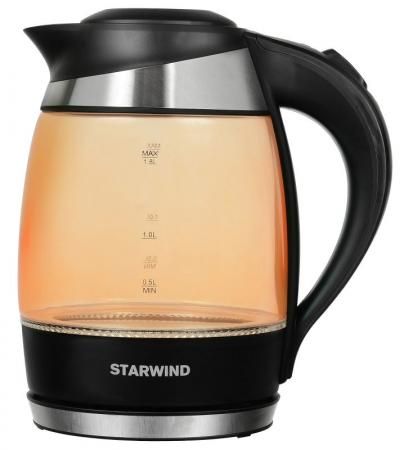 Чайник электрический StarWind SKG2212 2200 Вт чёрный оранжевый 1.8 л пластик/стекло