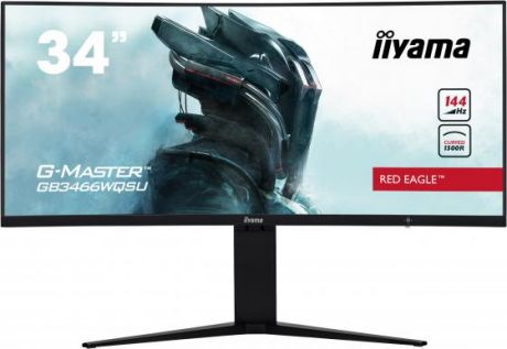 Монитор 34" iiYama G-MASTER GB3466WQSU-B1 черный VA 3440x1440 400 cd/m^2 1 ms HDMI DisplayPort USB Аудио