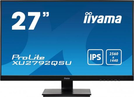 Монитор 27" iiYama XU2792QSU-B1 черный IPS 2560x1440 350 cd/m^2 5 ms DVI HDMI DisplayPort USB Аудио