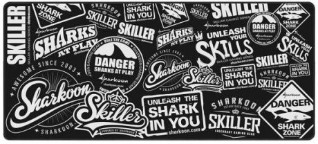 Игровой коврик для мыши Sharkoon SKILLER SGP2 XXL чёрный (900 x 400 x 2,5 мм, обмётка, текстиль, резина)