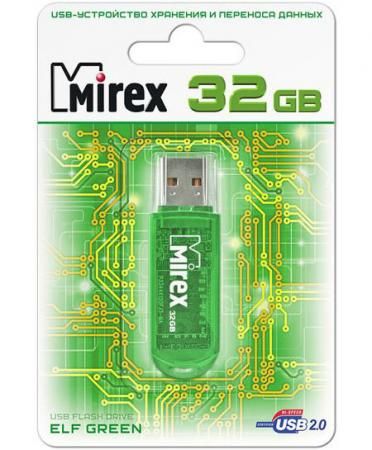 Флешка 32Gb Mirex Elf USB 2.0 зеленый