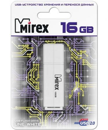 Флеш накопитель 16GB Mirex Line, USB 2.0, Белый