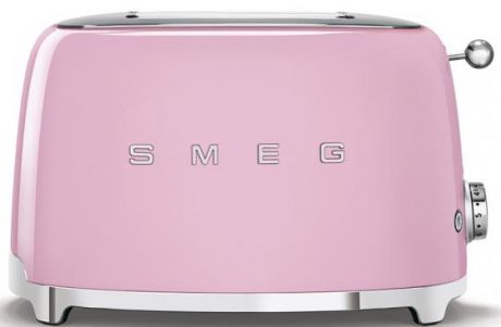 Тостеры SMEG/ Стиль 50-х г.г, 2 ломтика, корпус из нержавеющей стали, 6 уровней поджаривания, розовый