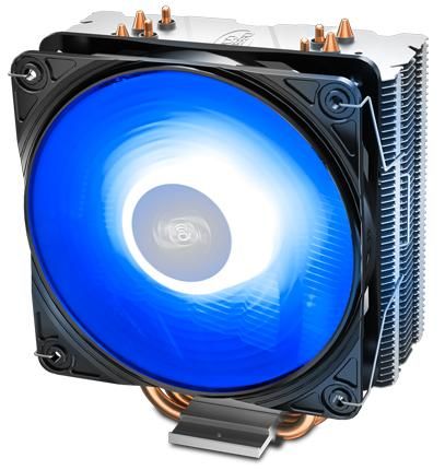 Кулер CPU DEEPCOOL GAMMAXX 400 V2 BLUE (универсальный, 180W, 27.8 dB, 500-1650 rpm, 120мм, 4pin, медь+ алюминий, подсвет