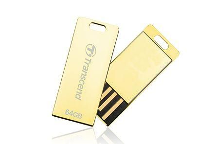 Флеш-накопитель Transcend 64GB JETFLASH T3G (Gold) USB 2.0 накопитель, металлический корпус, золотой, Ультракомпактный