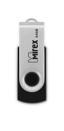 Флеш накопитель 64GB Mirex Swivel, USB 2.0, Черный