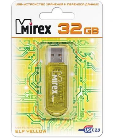 Флеш накопитель 32GB Mirex Elf, USB 2.0, Желтый
