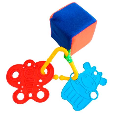 Погремушка-прорезыватель пластмастер радужный кубик 11168