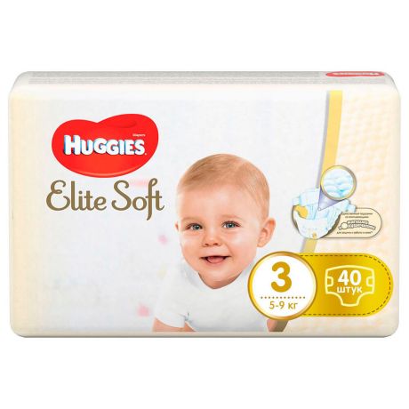 Подгузники Huggies Elite Soft 40шт 5-9кг 3