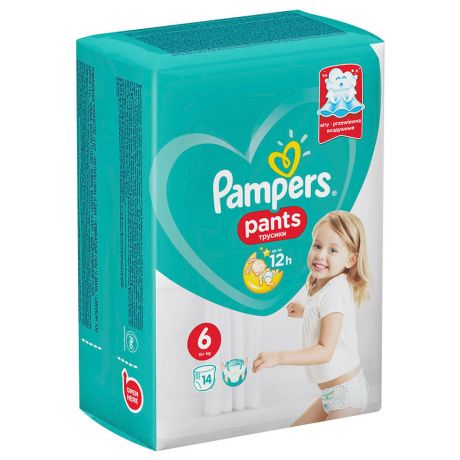 Трусики-подгузники Pampers Pants 14шт 11-18кг 6 для мальчиков и девочек