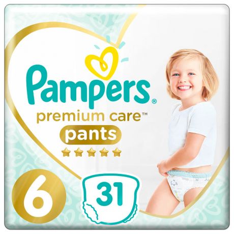 Трусики-подгузники Pampers Pants Premium 31шт Extra Large 15+кг 6 для мальчиков и девочек