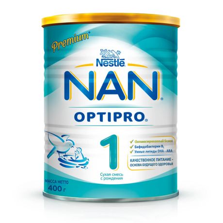 Смесь молочная NAN Optipro-1 премиум с рождения 400г