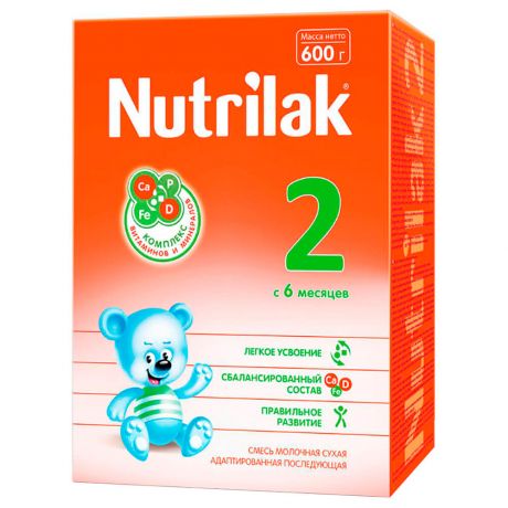 Смесь молочная Nutrilak-2 с 6 месяцев 600г