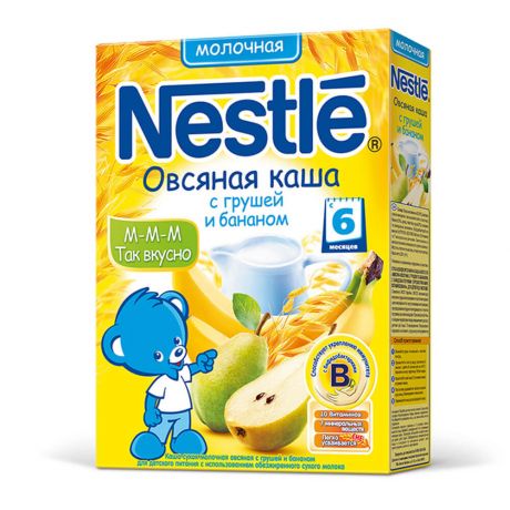 Каша Nestle 220г молочная овсяная с грушей и бананом с 6 месяцев