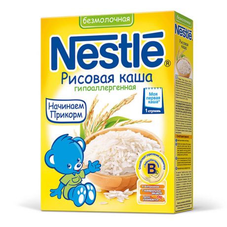 Каша Nestle 200г без молочная рисовая гипоаллергенная с 4 месяцев