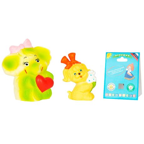 Набор игрушек для ванны Кудесники слоник и собачка кнопка си-794