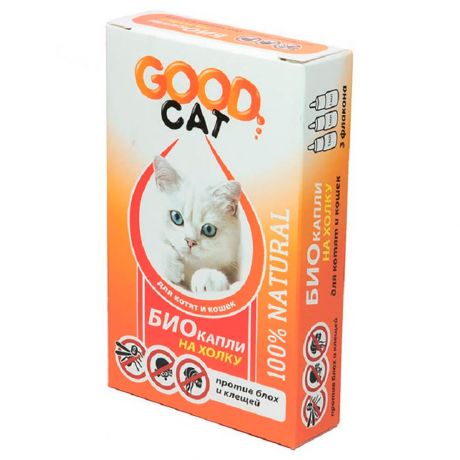 Капли БИО Good Cat антипаразитарные для котят и кошек от блох и клещей